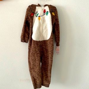 Babies onesie with antler’s hoodie